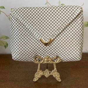 Vintage Metal Mesh Handbag with Chain Handle. Made in Hong Kong.
